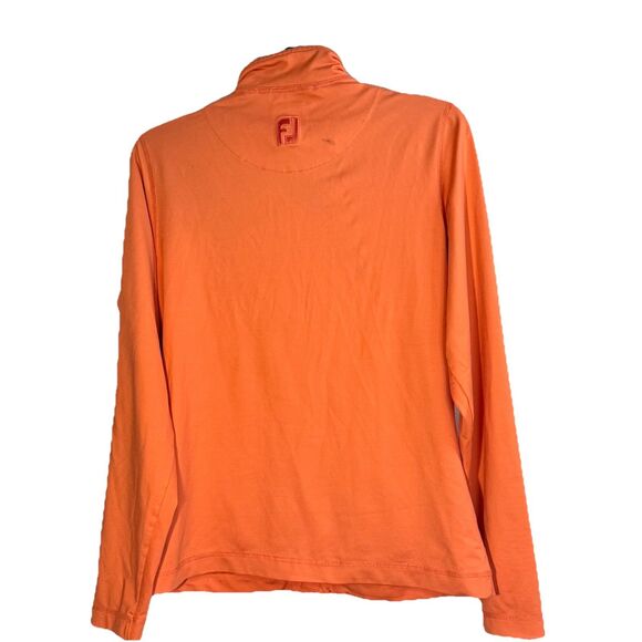 FootJoy FJ Full Zip Golf Windbreaker Jacket Orange Women S Athletic Fitted TPC - Picture 3 of 7